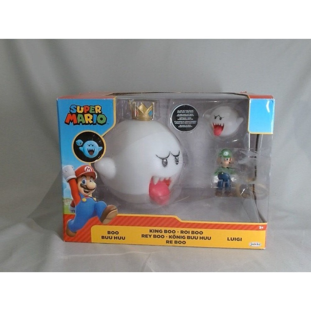 Super Mario King Boo Luigi and Boo Glow in the Dark Figure Set Jakks Pacific
